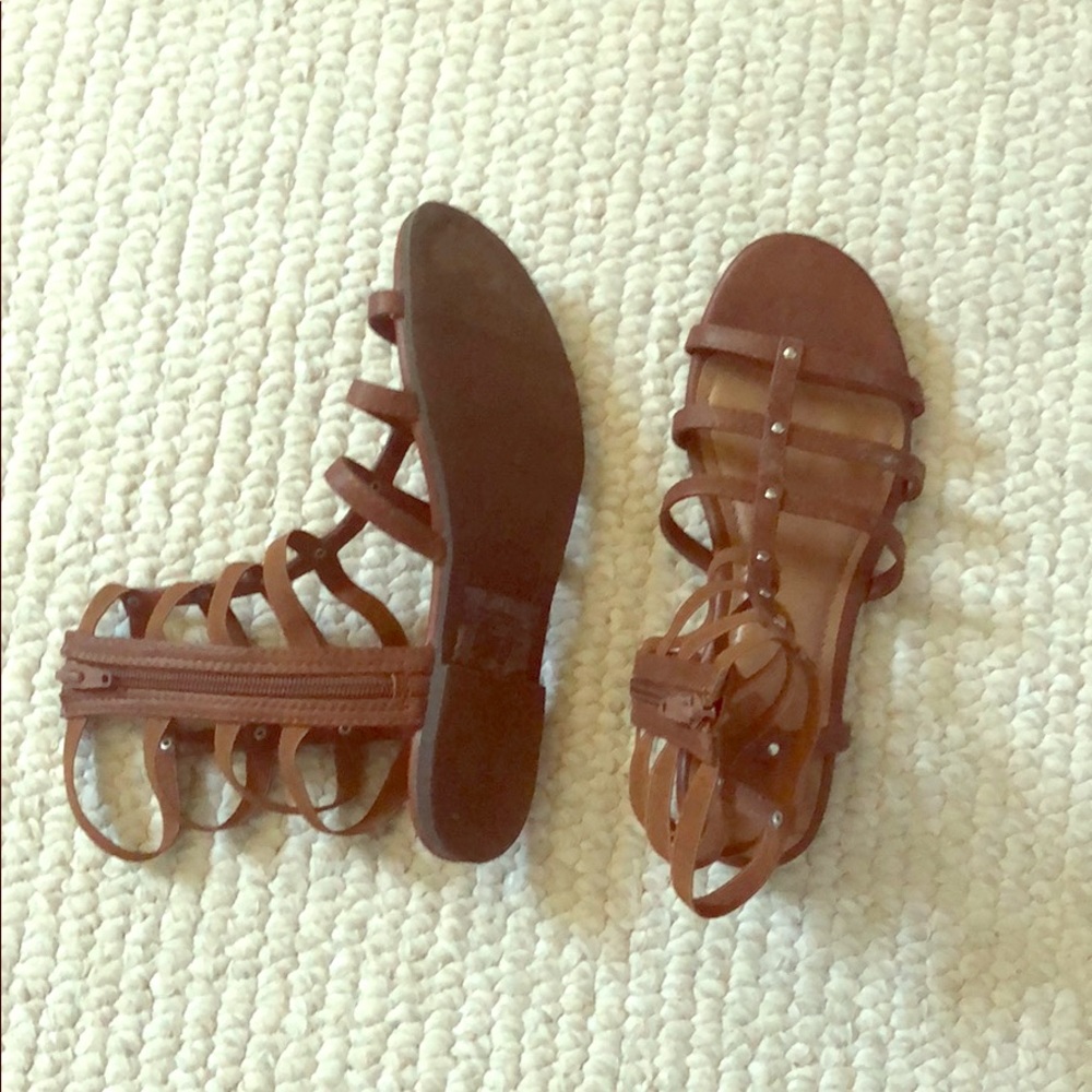 Brown gladiator sandals!!